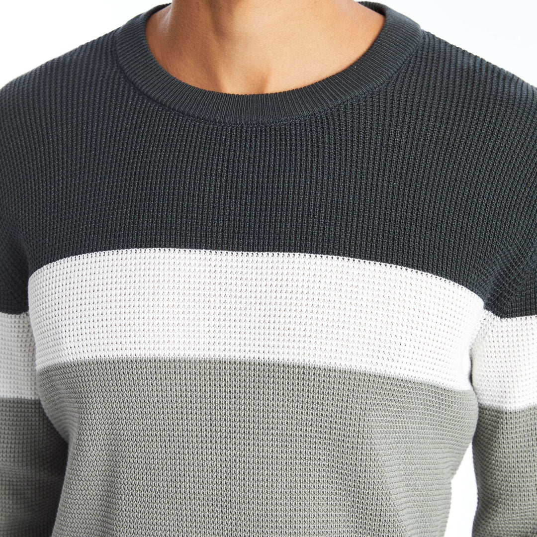 Moudda LC Waikiki - Pull rayé en tricot Homme Gris - Tunisie 3