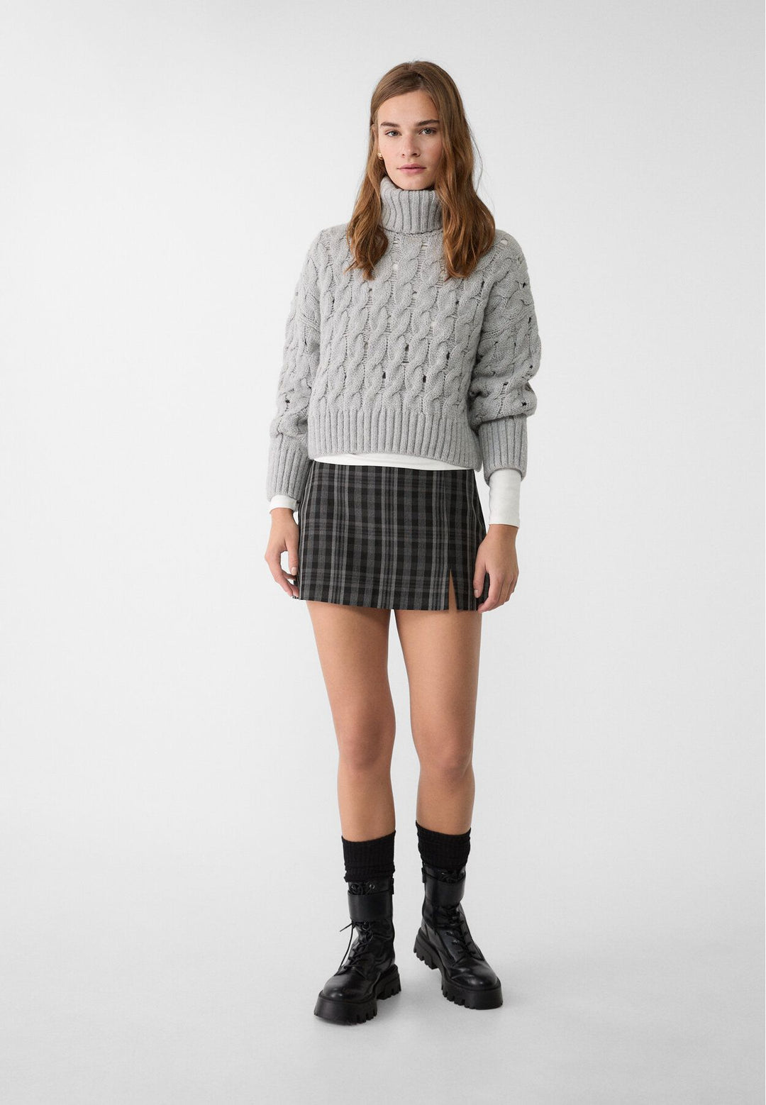 Moudda STRADIVARIUS - Pull en Maille Col Cygne Crop Tressé - Tunisie 3
