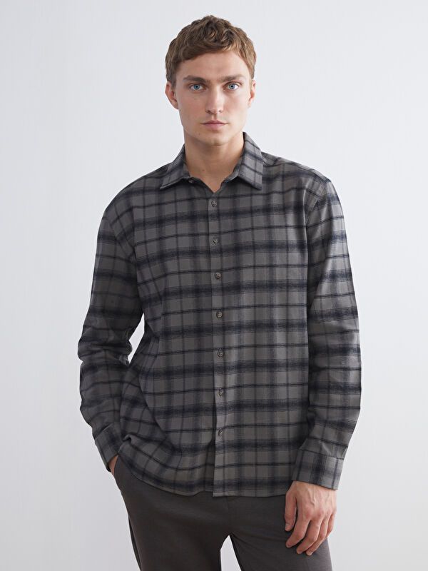 Moudda LC Waikiki - Chemise tissée manches longues Homme Kaki - Tunisie 1