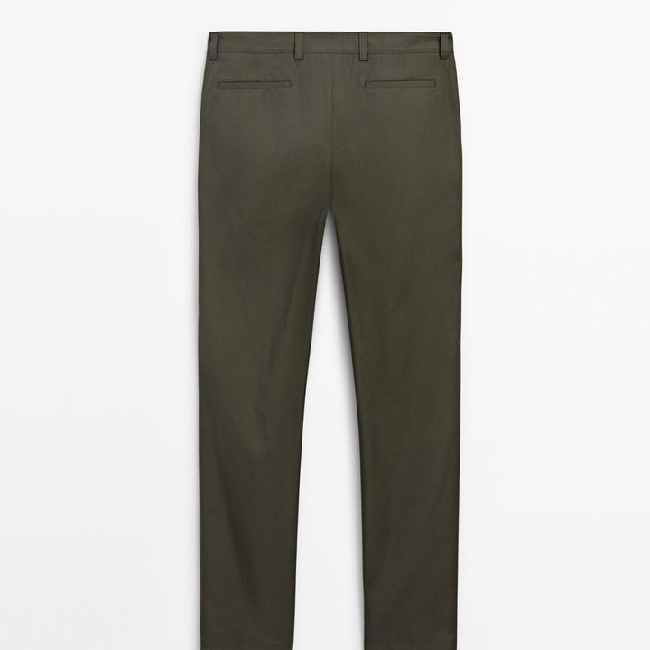 Moudda Massimo Dutti - Pantalon 100% coton sergé léger coupe fuselée - Tunisie 3