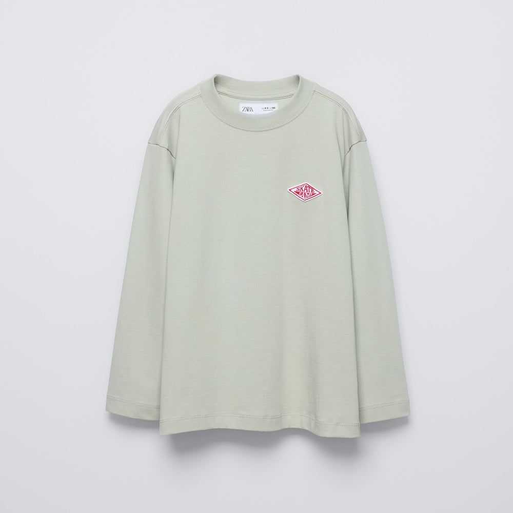 Moudda ZARA - T-shirt manches longues, patch rouge poitrine - Tunisie 2