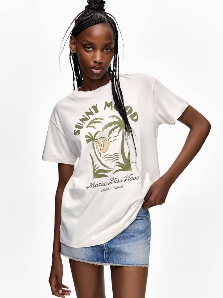 Moudda PULL & BEAR - Body Graphique Rétro Palmiers - Tunisie 5