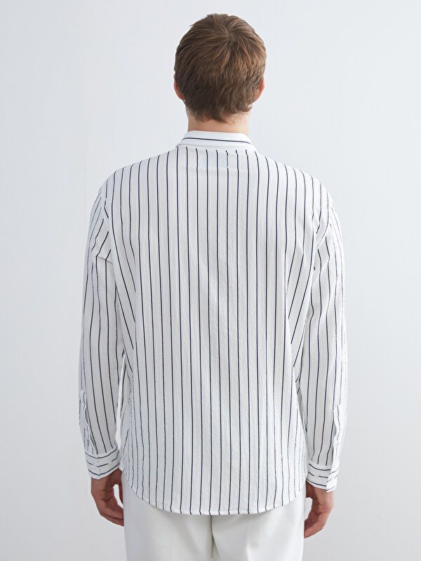 Moudda LC Waikiki - Chemise tissée manches longues Homme Rayures marine - Tunisie 4