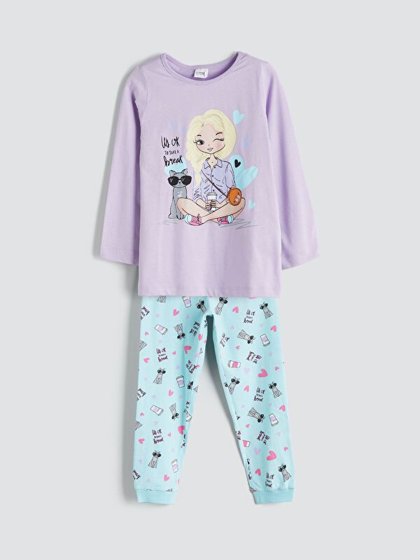 Moudda LC Waikiki - Sous-vêtement jersey pyjama manches longues milieu pour Filles - Tunisie 1