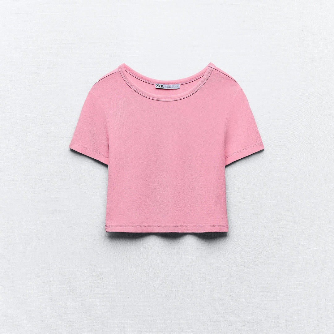 Moudda ZARA - T-shirt court en viscose, col rond - Tunisie 1