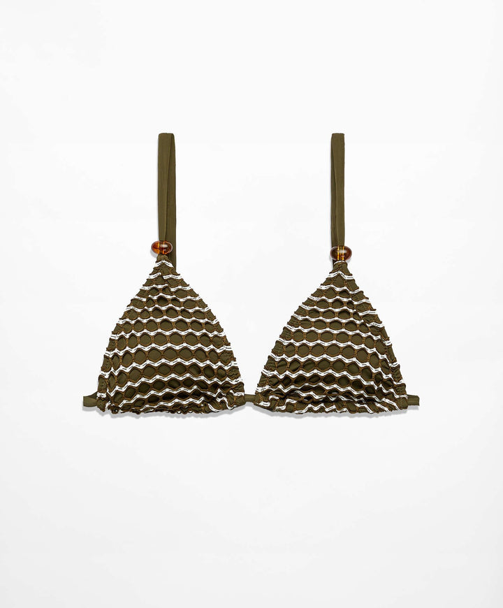 Moudda Oysho - Culotte Triangle Extra Sans Armatures Crochet Bicolore - Tunisie 2