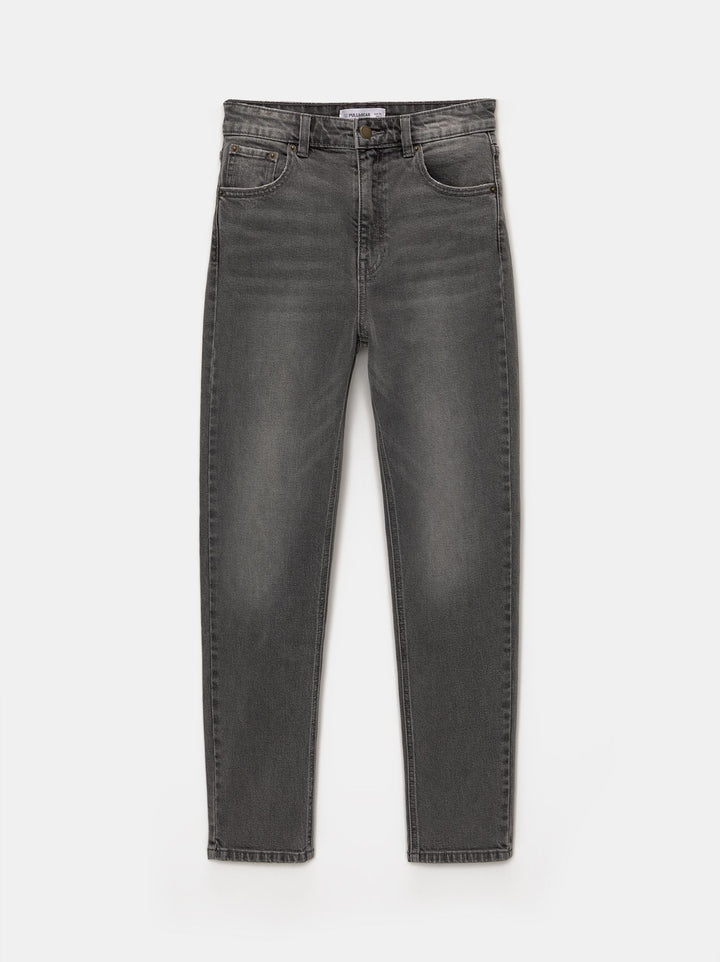 Moudda PULL & BEAR - Pantalon Mom Confort Gris - Tunisie 4