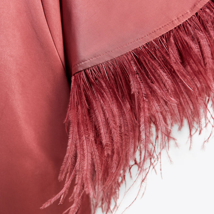 Moudda ZARA - Robe Longue Satin - Asymétrique & Plumes - Tunisie 3