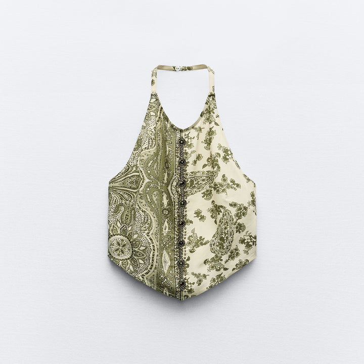 Moudda ZARA - Top col licou foulard imprimé paisley coordonné - Tunisie 2