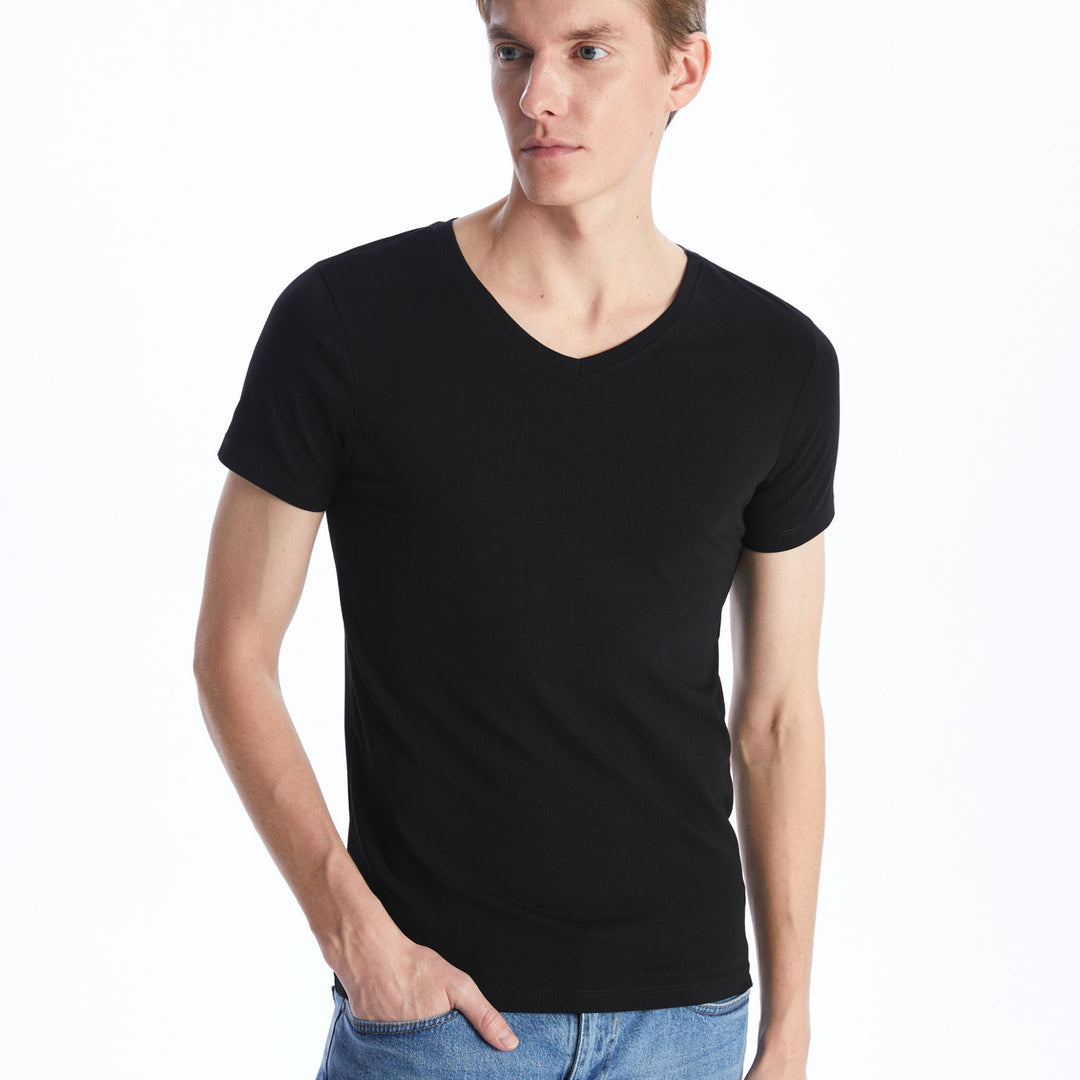 Moudda LC Waikiki - Débardeur sous-vêtement jersey manches courtes Homme Noir - Tunisie 1