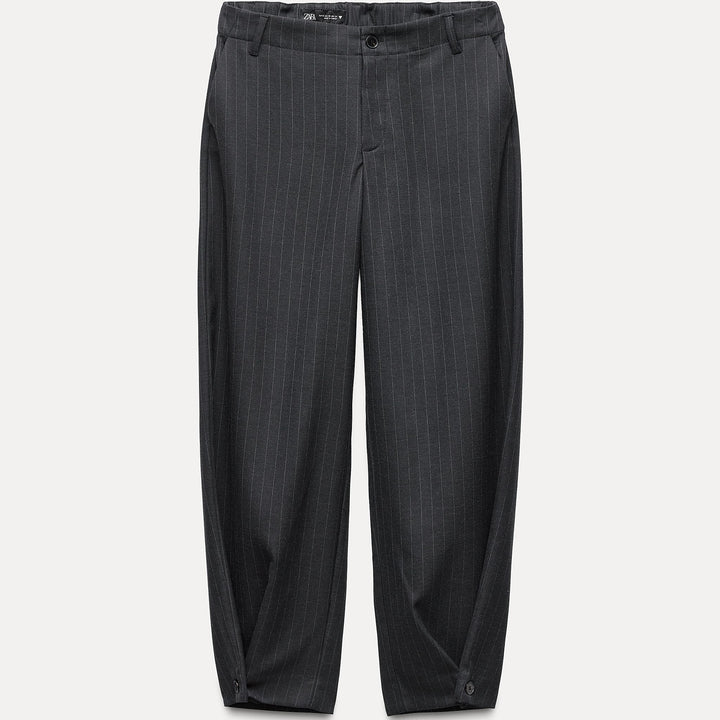 Moudda ZARA - Pantalon tonneau bouton ourlet rayé diplomate - Tunisie 2