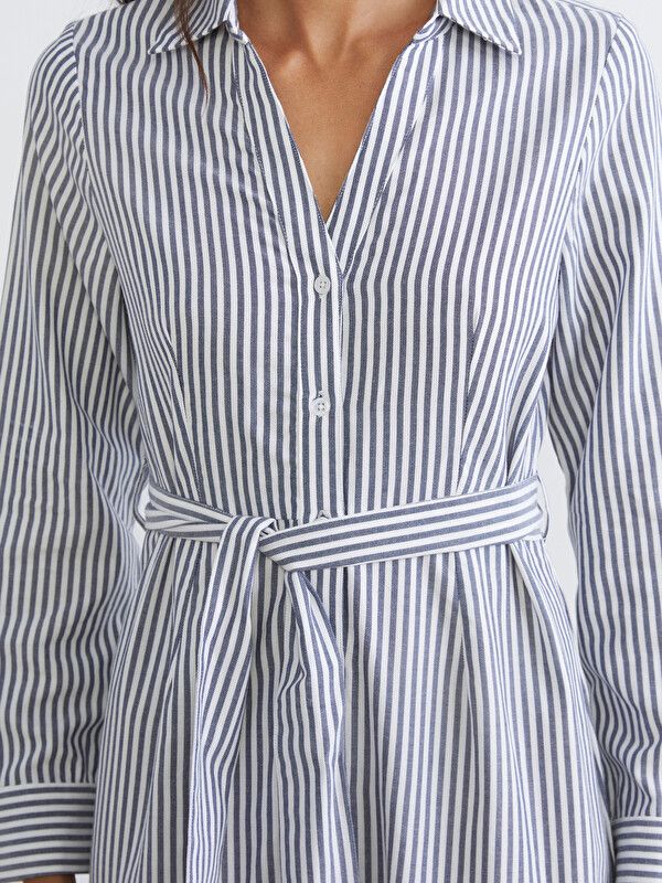 Moudda LC Waikiki - Robe manches longues en tissu pour Femme couleur Bleu marine - Tunisie 3