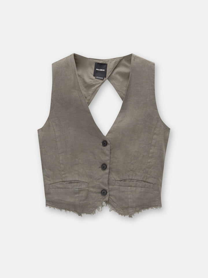 Moudda PULL & BEAR - Gilet Tailoring Bas Désfilé Lin - Tunisie 1