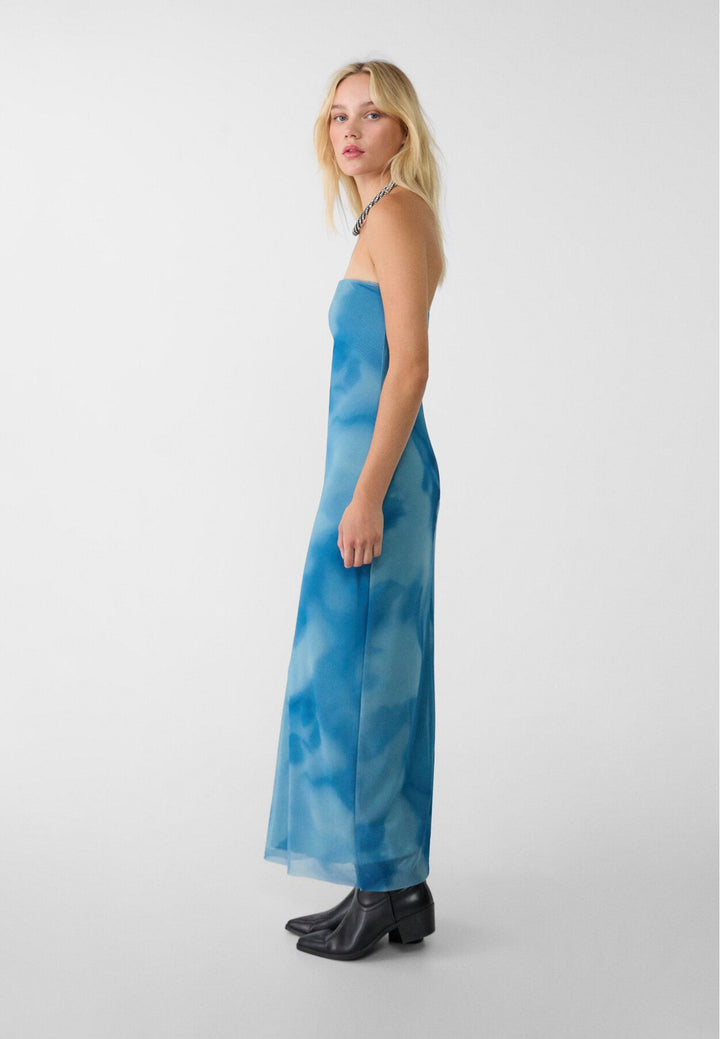 Moudda STRADIVARIUS - Robe Bandeau en Tulle Imprimé - Tunisie 5