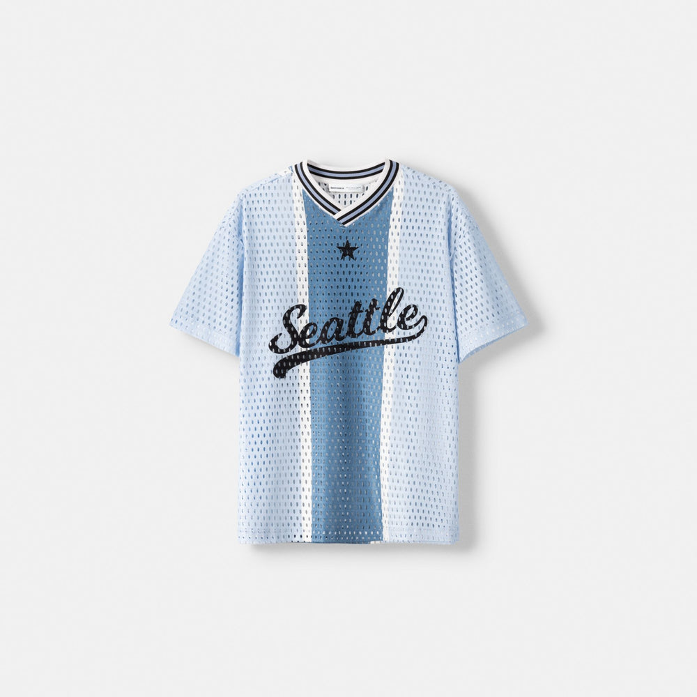 Moudda BERSHKA - Maillot de Basket Oversize Rayé Sublimé - Tunisie 2