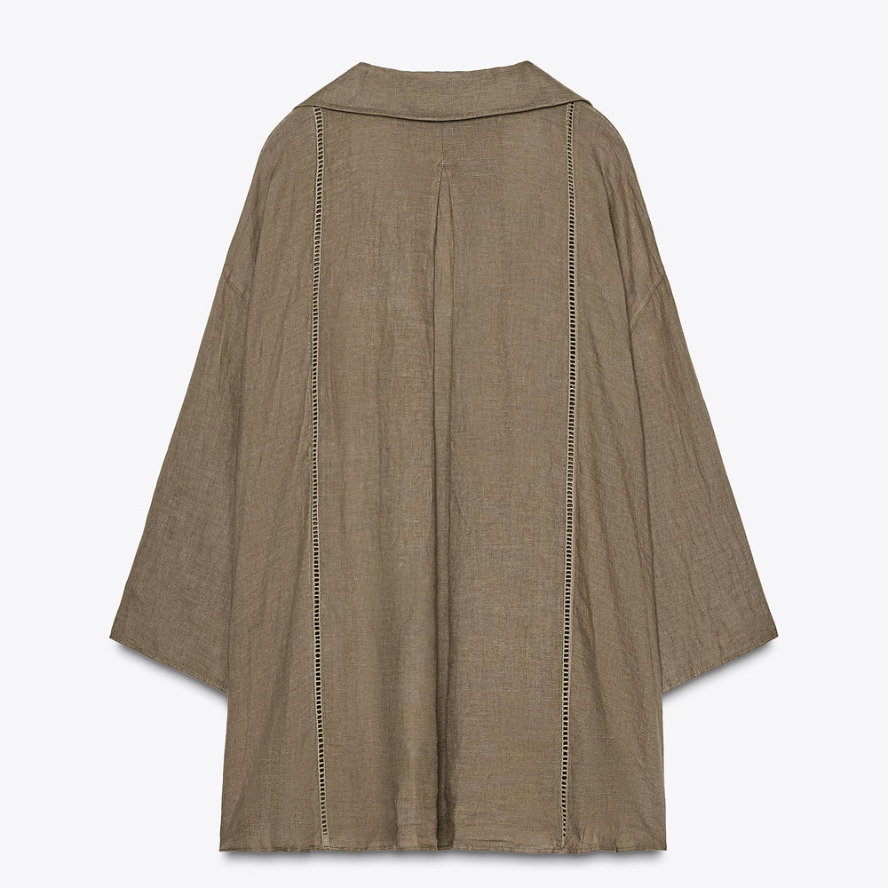 Moudda ZARA - Chemise Oversize Lin - Détail Entredos - Tunisie 2