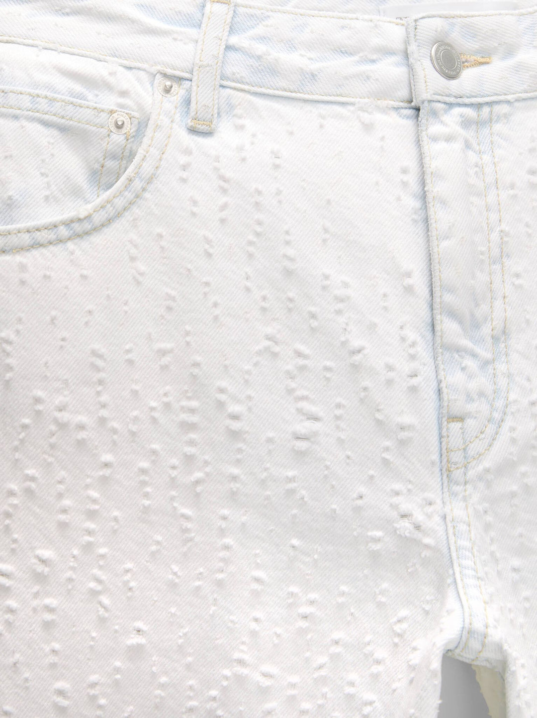 Moudda PULL & BEAR - Pantalon Denim Droit Taille Moyenne Mini Déchiré - Tunisie 3