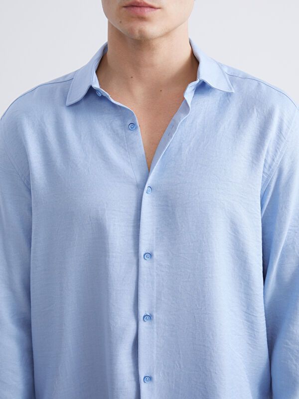 Moudda LC Waikiki - Chemise tissée manches longues Homme Bleu - Tunisie 3