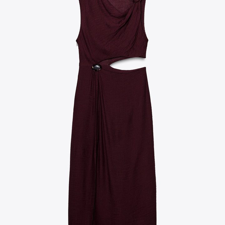 Moudda ZARA - Robe Midi Viscose - Découpe Taille & Détail - Tunisie 1