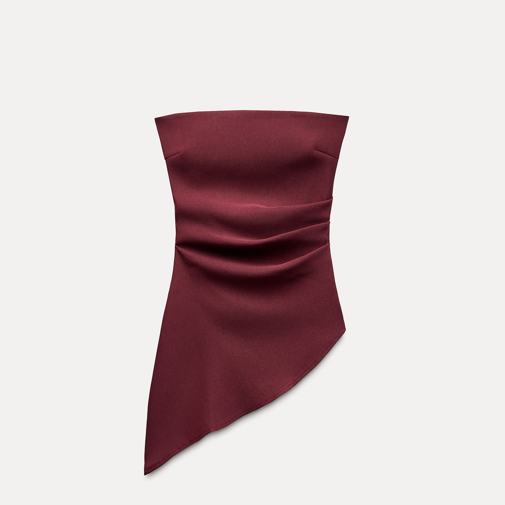 Moudda ZARA - Haut bandeau plissé asymétrique, matière extensible - Tunisie 2