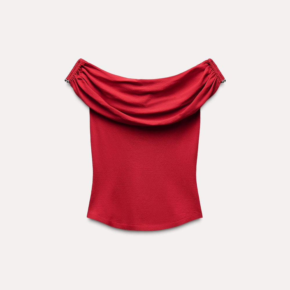 Moudda ZARA - Top épaules dénudées détail métallique recyclé - Tunisie 2