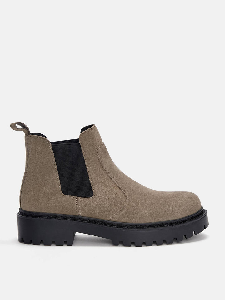 Moudda PULL & BEAR - Bottines Plates Chelsea Daim Taille 35-36 - Tunisie 3