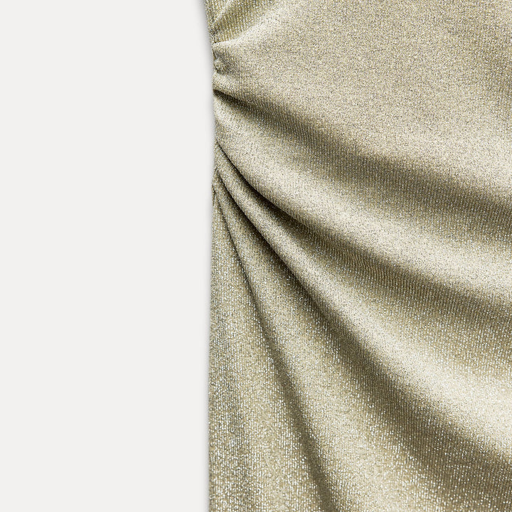 Moudda ZARA - Robe mi-longue maille brillante col licou croisé découpe centrale - Tunisie 3