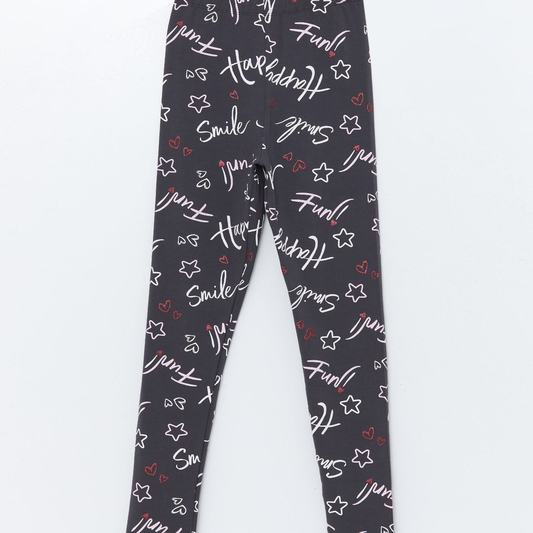 Moudda LC Waikiki - T-shirt en jersey stretch Fille Impression anthracite - Tunisie 1