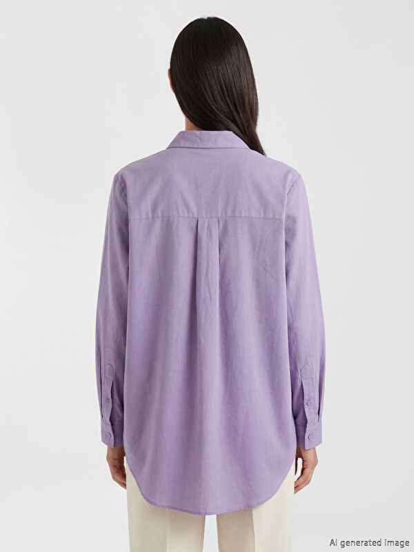 Moudda LC Waikiki - Tunique manches longues en tissu pour Femme couleur Lilas terne - Tunisie 4