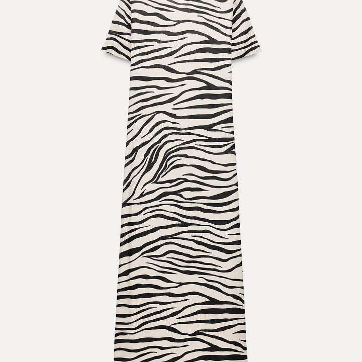 Moudda ZARA - Robe mi-longue manches courtes imprimé animalier - Tunisie 2