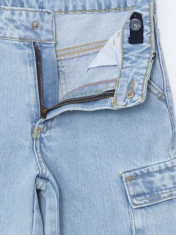 Moudda LC Waikiki - Pantalon tissé en denim Fille Acide bleu clair - Tunisie 3
