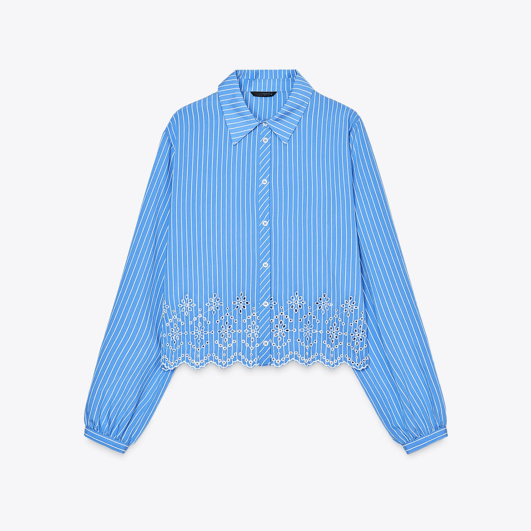 Moudda ZARA - Chemise - Rayures & Broderie Suisse Bas - Tunisie 1