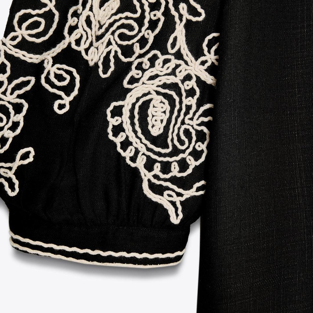 Moudda ZARA - Top - Broderie & Manches Bouffantes - Tunisie 3