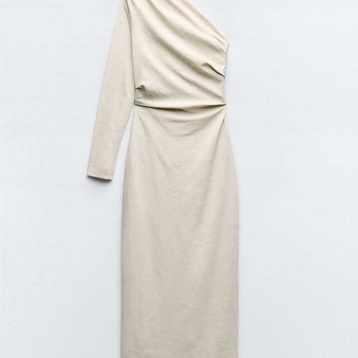 Moudda ZARA - Robe mi-longue maille manches longues asymétrique - Tunisie 1