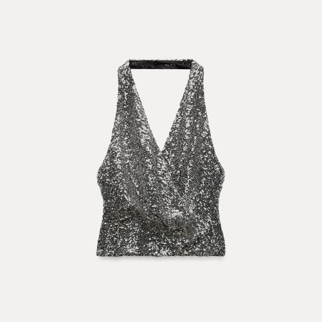 Moudda ZARA - Top Dos Nu Croisé à Séquins - Tunisie 2