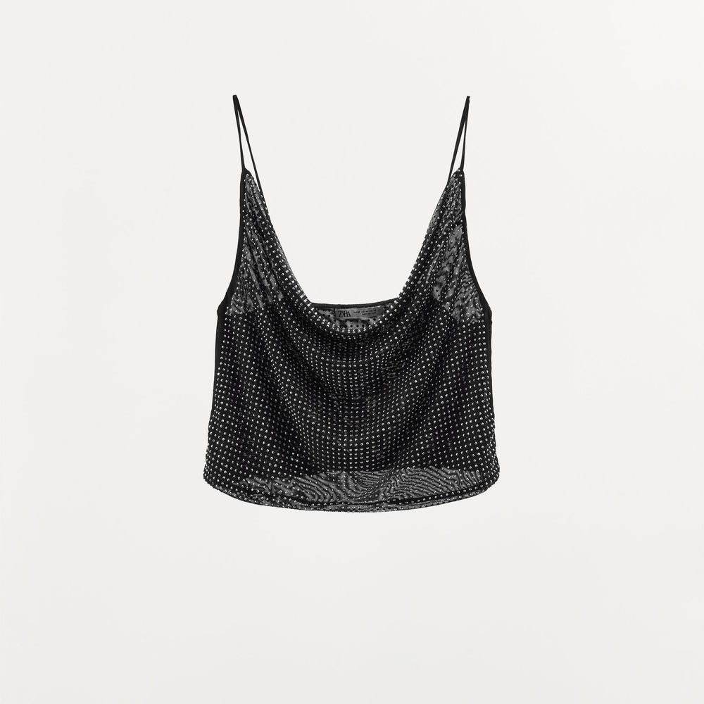 Moudda ZARA - Haut bretelles en tul, strass – ensemble - Tunisie 2