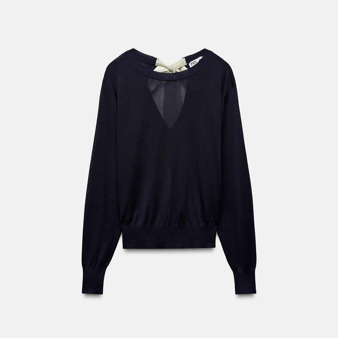 Moudda ZARA - Pull qualité légère dos ouvert et nœud - Tunisie 1