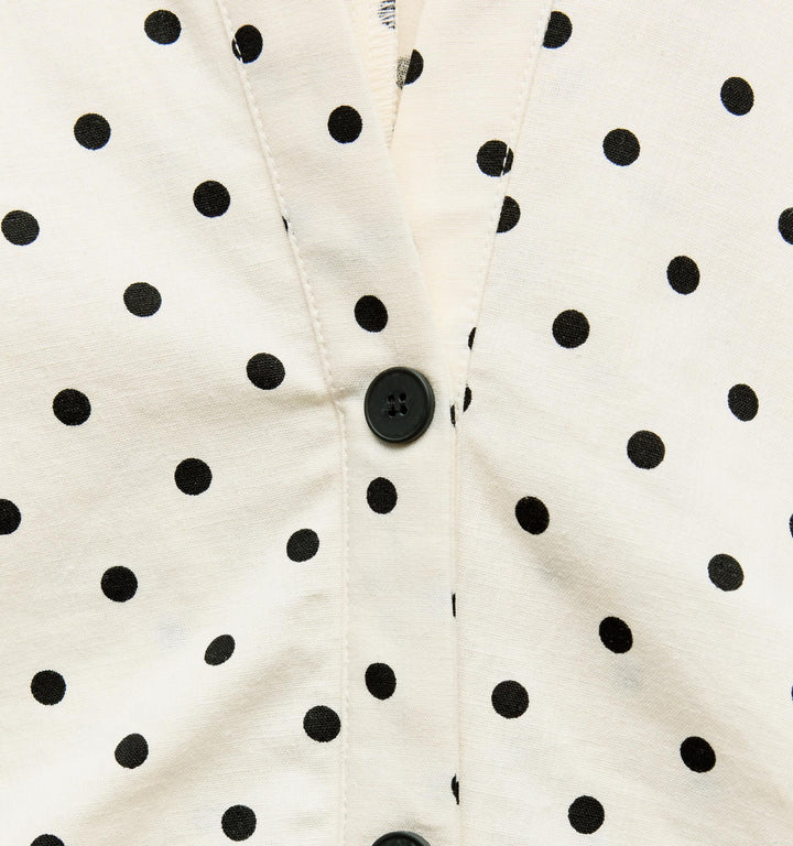 Moudda ZARA - Robe mi-longue chemise cintrée à pois en lin extensible - Tunisie 1