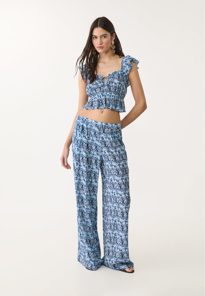 Pantalon Palazo - Bambula Imprimé - Tunisie2