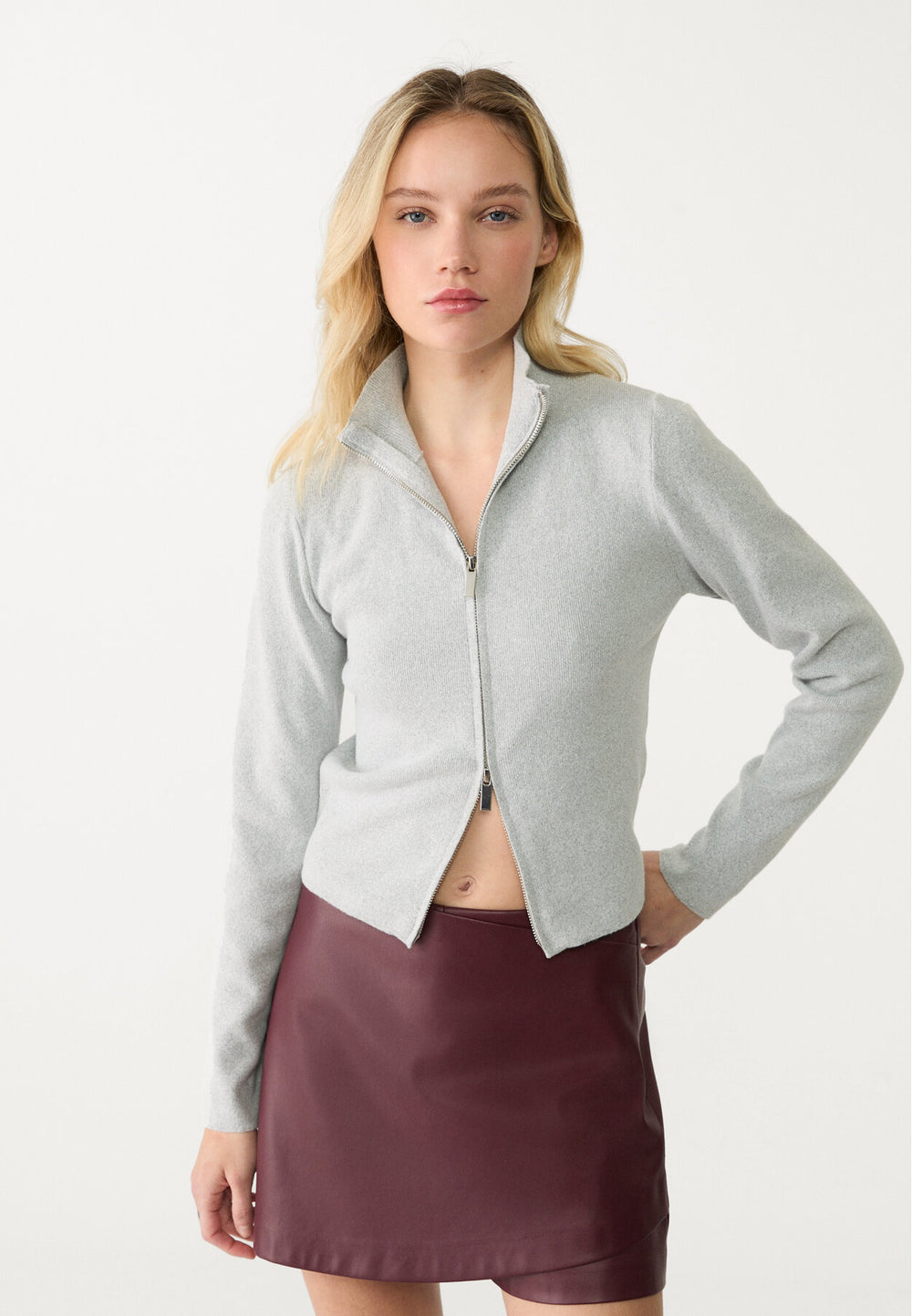 Cardigan Maille - Fermeture Éclair Ajusté - Tunisie2