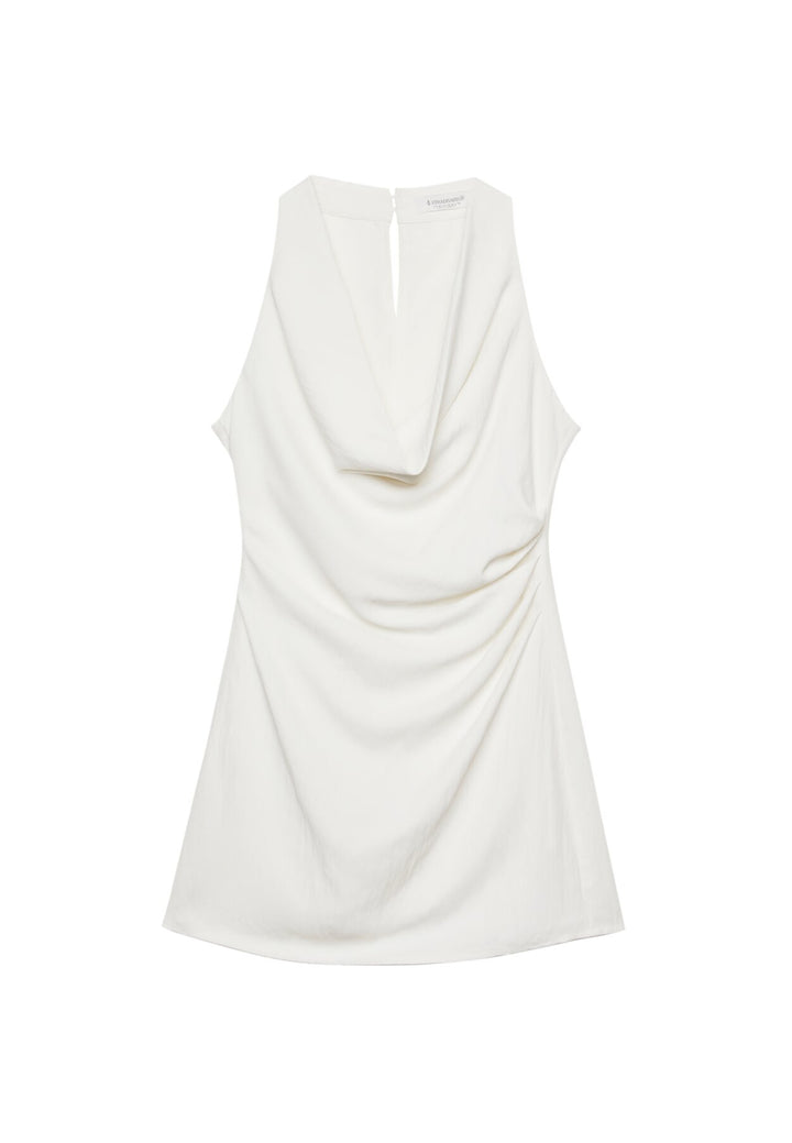 Robe Courte - Encolure Drapée - Tunisie1