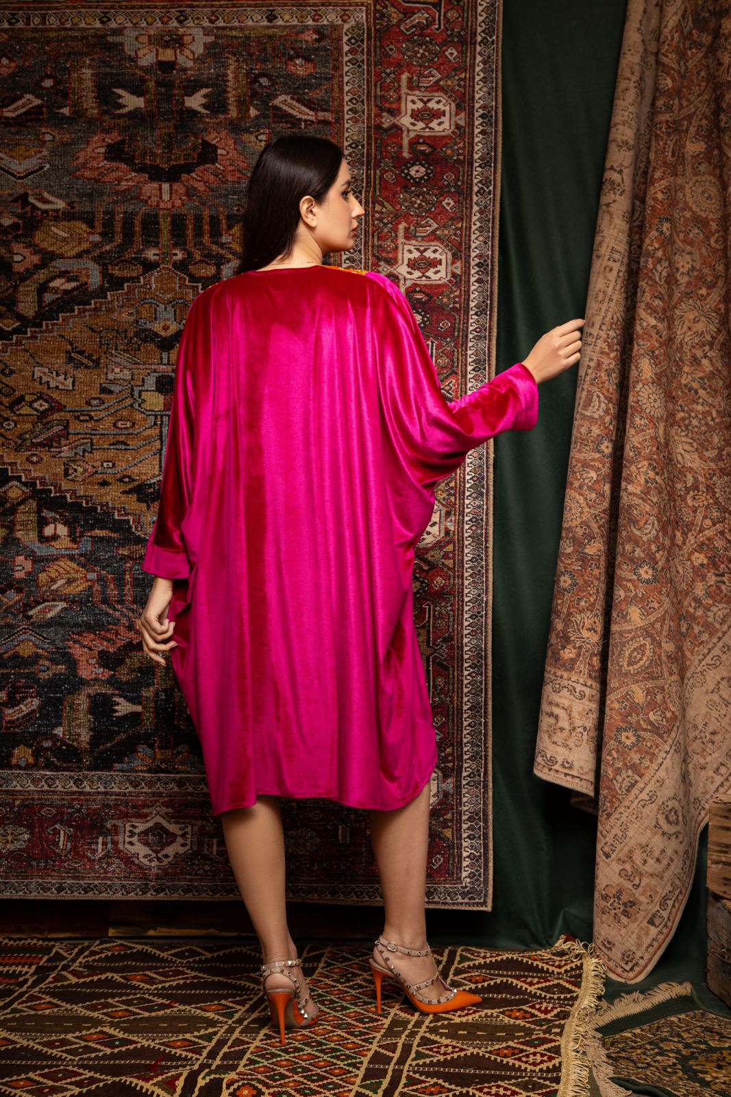 Mini caftan Azarine Fushia