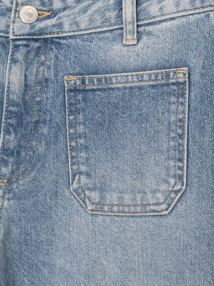 Moudda PULL & BEAR - Pantalon Denim Jambe Large Poches Plastron - Tunisie 7