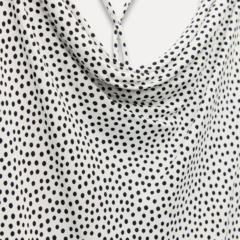 Moudda ZARA - Robe mi-longue bretelles, imprimé pois - Tunisie 2