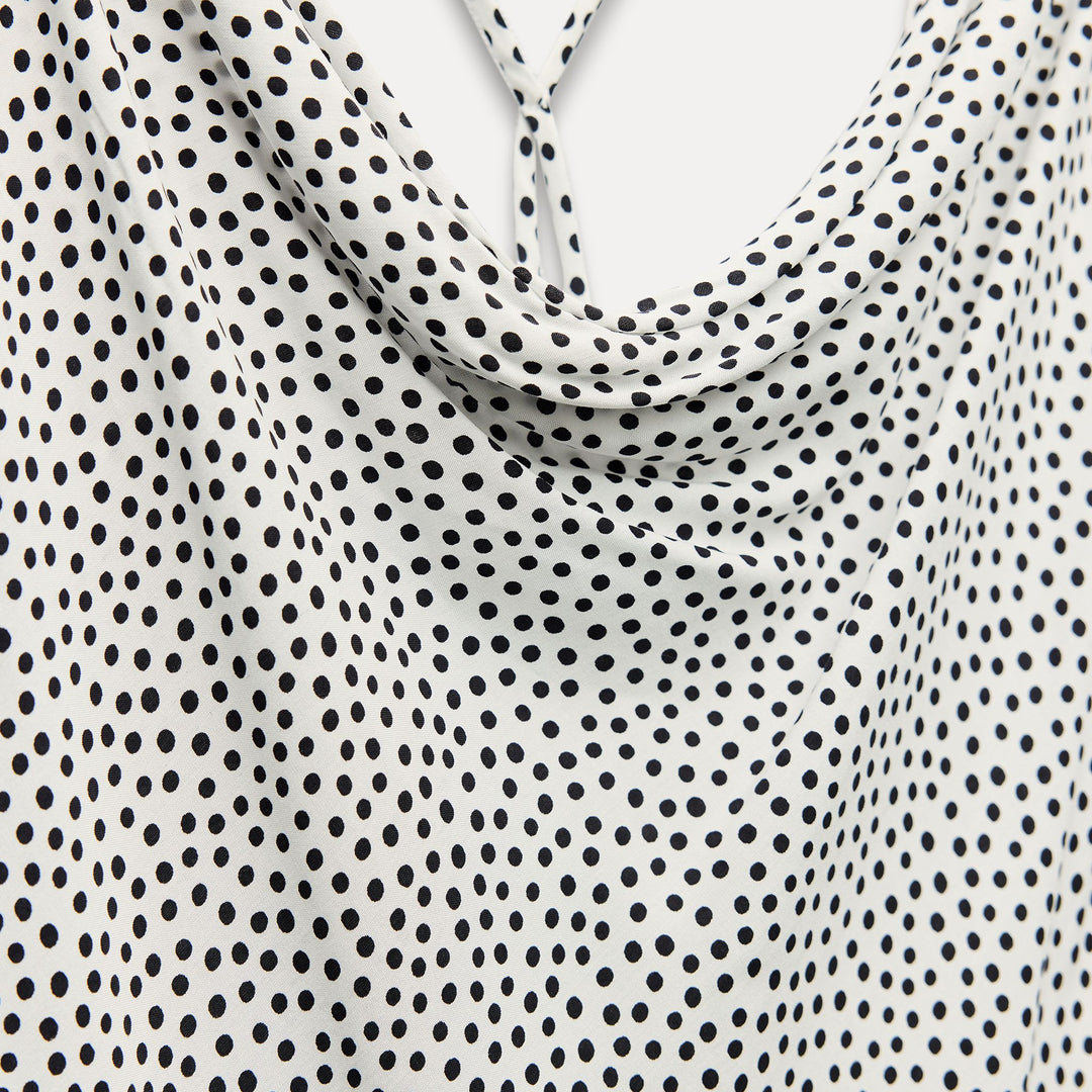 Moudda ZARA - Robe mi-longue bretelles, imprimé pois - Tunisie 2