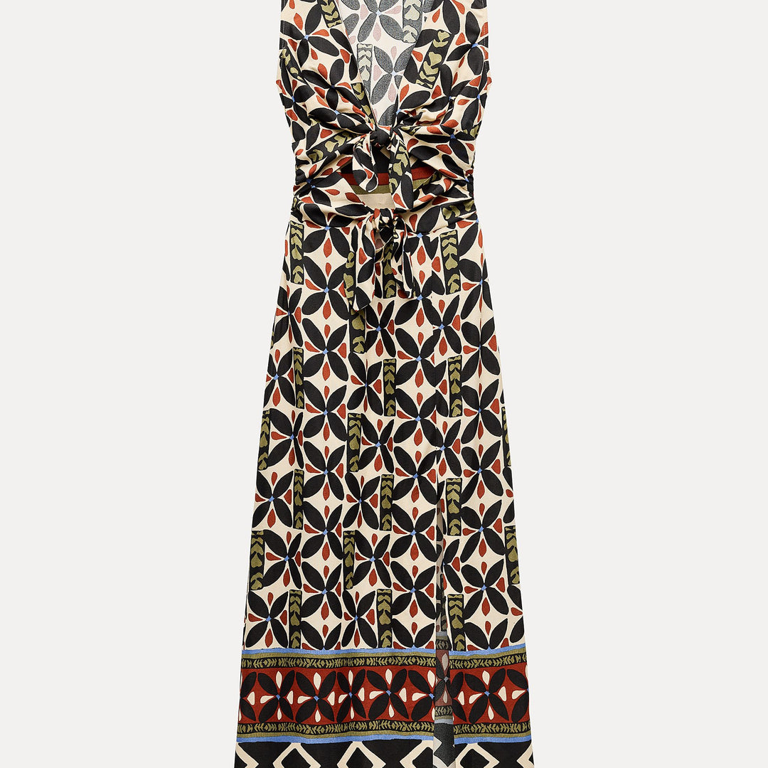 Moudda ZARA - Robe mi-longue manches courtes découpe imprimée - Tunisie 1