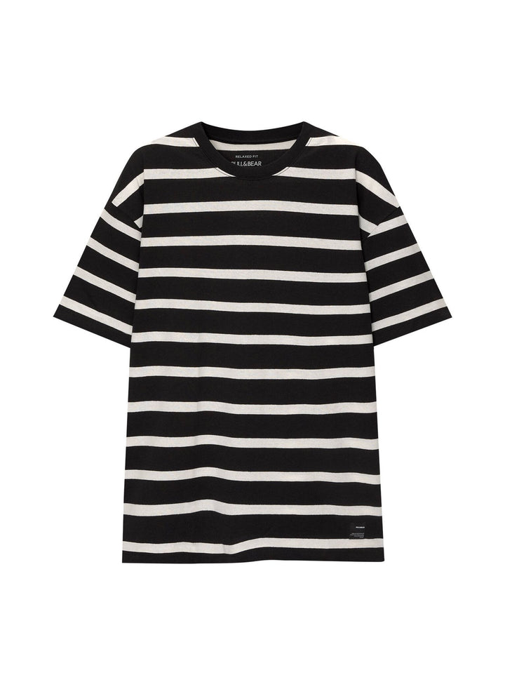 Moudda PULL & BEAR - T-Shirt Demi-Manches Rayure Fine Tissée - Tunisie 6