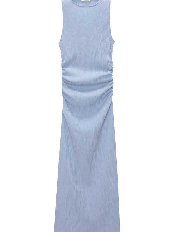 Moudda PULL & BEAR - Robe Longue Bambula Sans Manches Fronces Latérales - Tunisie 1