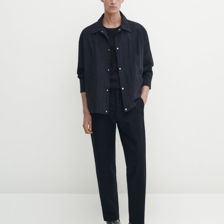 Moudda Massimo Dutti - Pantalon coton/lin détail poche coupe slim - Tunisie 8