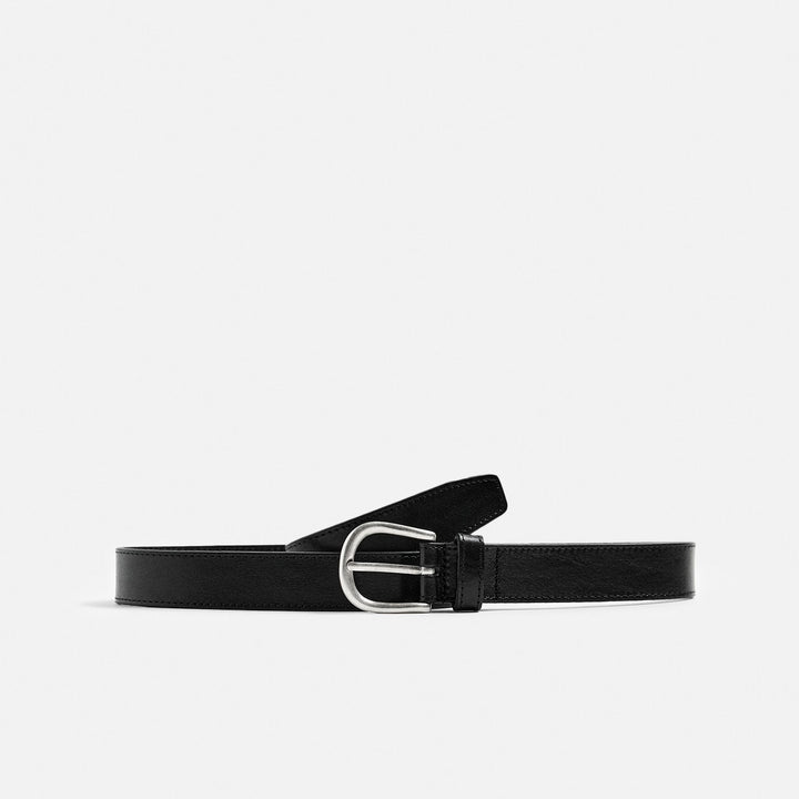 Moudda ZARA - Ceinture Cuir - Surpiqûre & Boucle Plate Argentée - Tunisie 1